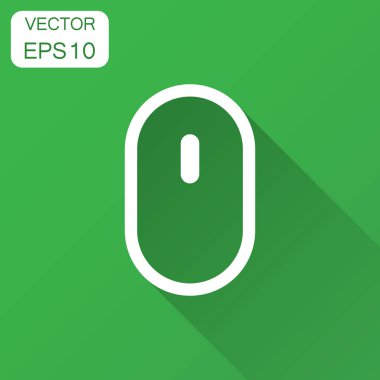 Bilgisayar fare simgesi. Vektör çizim uzun gölge ile. İş kavramı fare imleç piktogram.