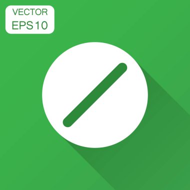 Düz stil hap vektör simgesi. Tablet illüstrasyon uzun gölge ile. Kapsül sağlık kavramı.