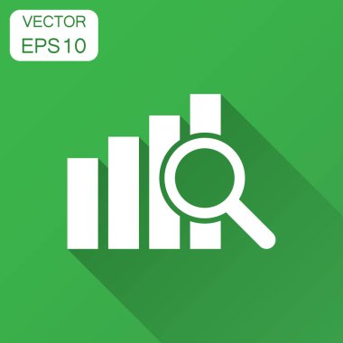 Düz stil finansal tahmin simgesini. İş Analizi illüstrasyon uzun gölge ile. Analytics finansal tahmin işareti kavramı.