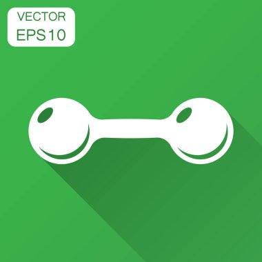 Dumbbell fitness düz stil spor salonunda. Halter illüstrasyon uzun gölge ile. Vücut geliştirme sporu kavramı.