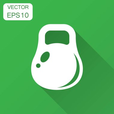 Dumbbell fitness düz stil spor salonunda. Halter illüstrasyon uzun gölge ile. Vücut geliştirme sporu kavramı.