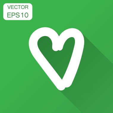 El çizilen kalpler vektör simgesi. Aşk kroki doodle kalp illüstrasyon uzun gölge ile. Handdrawn Sevgililer kavramı.