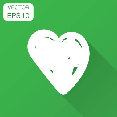 El çizilen kalpler vektör simgesi. Aşk kroki doodle kalp illüstrasyon uzun gölge ile. Handdrawn Sevgililer kavramı.