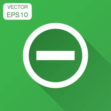 Dur işareti vektör simge düz tarzı. Tehlike sembolü illüstrasyon uzun gölge ile. Uyarı iş kavramı durdurmak.