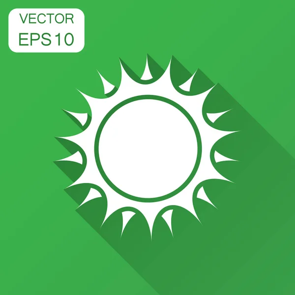 Sonnenvektorsymbol Illustration Der Sommersonne Mit Langem Schatten Sonnenlicht Konzept — Stockvektor