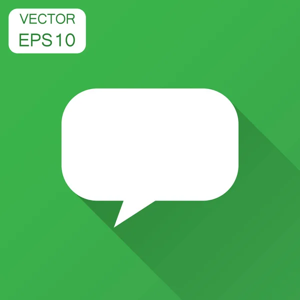 Icono Vector Burbuja Voz Vacía Blanco Estilo Plano Caja Diálogo — Vector de stock