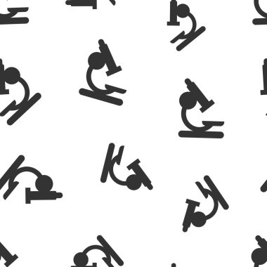 Mikroskop laboratuvar simgesi Dikişsiz desen arka plan. İş kavramı vektör çizim. Mikroskop sembolü desen.