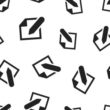 Not defteri ile kalem simgesi Dikişsiz desen arka plan belge düzenlemek. İş kavramı vektör çizim. Not Düzen sembolü desen.