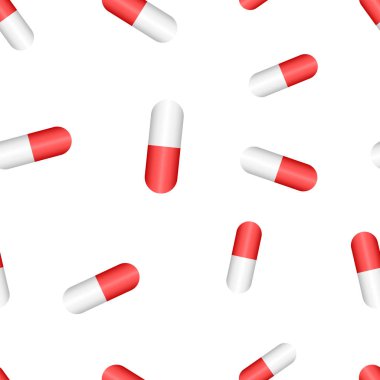 Hap simgesi Dikişsiz desen arka plan. İş kavramı vektör çizim. Kapsül sağlık sembol desen.