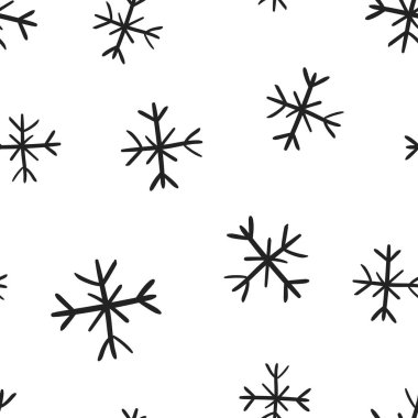 El kar tanesi simgesi Dikişsiz desen arka plan çekilmiş. İş kavramı vektör çizim. Handdrawn kış Noel simge desen.