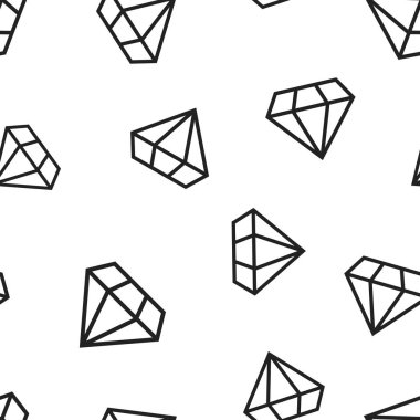 Elmas mücevher mücevher simgesi Dikişsiz desen arka plan. İş kavramı vektör çizim. Mücevher parlak taş sembolü desen.