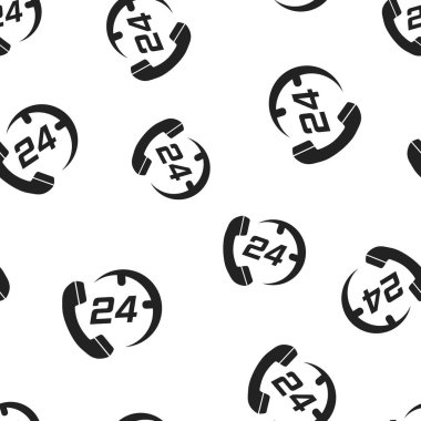 Teknik Destek 24/7 simgesi Dikişsiz desen arka plan. İş kavramı vektör çizim. Bilgisayar servis destek sembolü desen.