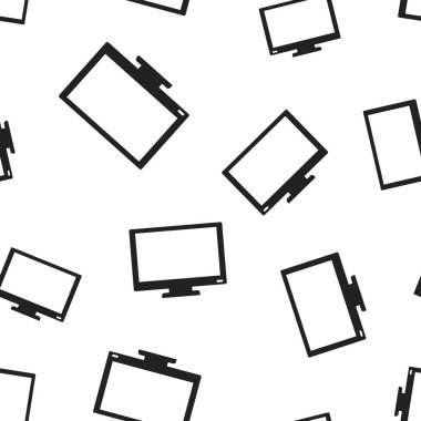 Bilgisayar monitör simgesini Dikişsiz desen arka plan. İş kavramı vektör çizim. TV monitör simgesi desen.