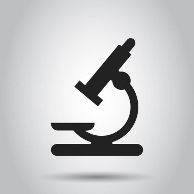 Mikroskop laboratuvar simgesi. Vektör çizim. İş kavramı mikroskop piktogram.