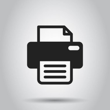 Yazıcı simgesi. Vektör çizim. İş kavramı belge yazdırma piktogram.