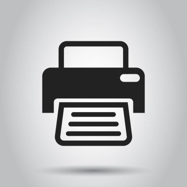 Yazıcı simgesi. Vektör çizim. İş kavramı belge yazdırma piktogram.