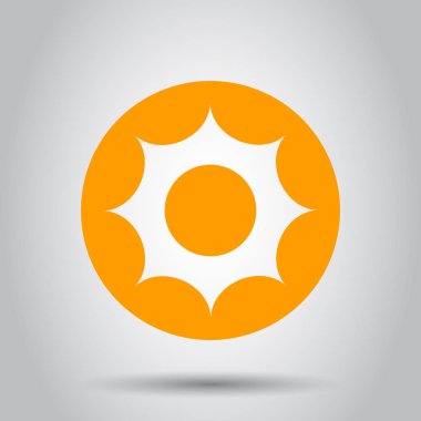 Güneş vektör simgesi. Yaz güneş illüstrasyon piktogram. Güneş güneş ışığı kavramı.