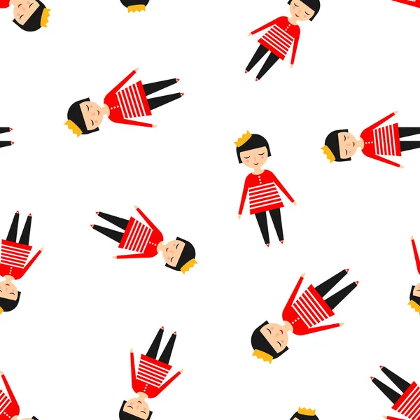 Sevimli kız simgesi Dikişsiz desen arka plan. İş kavramı vektör çizim. Kadın karakter sembol desen.