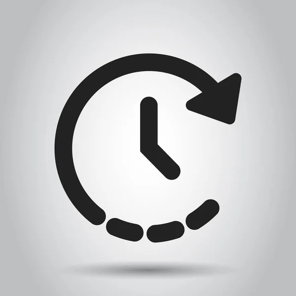 Horloge Icône Temps Dans Style Plat Illustration Vectorielle Concept Entreprise — Image vectorielle