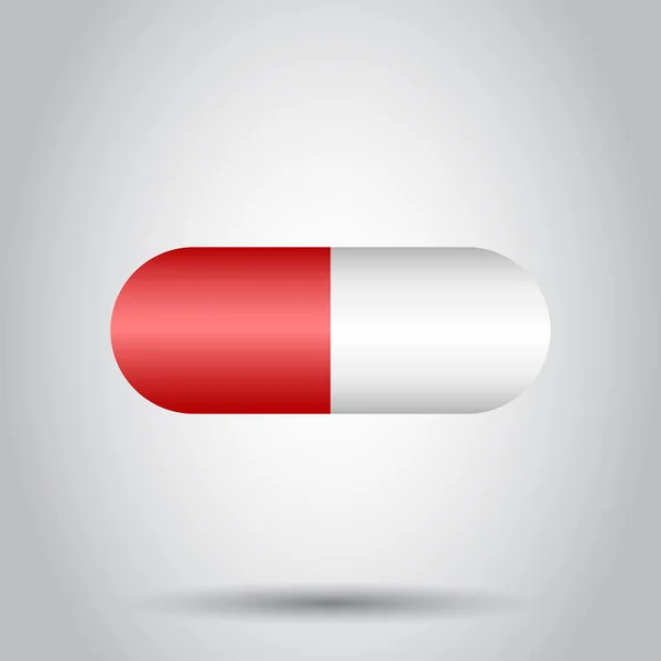 Pilulka Vektorové Ikony Plochý Tabletu Ilustrace Piktogram Kapsle Vystižení Medicínského — Stockový vektor