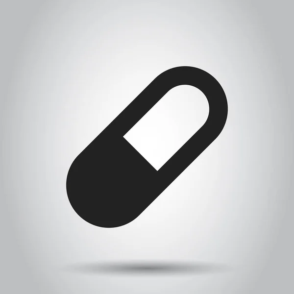 Pill Vektor Ikon Lapos Stílusú Tabletta Illusztráció Piktogram Kapszula Orvosi — Stock Vector