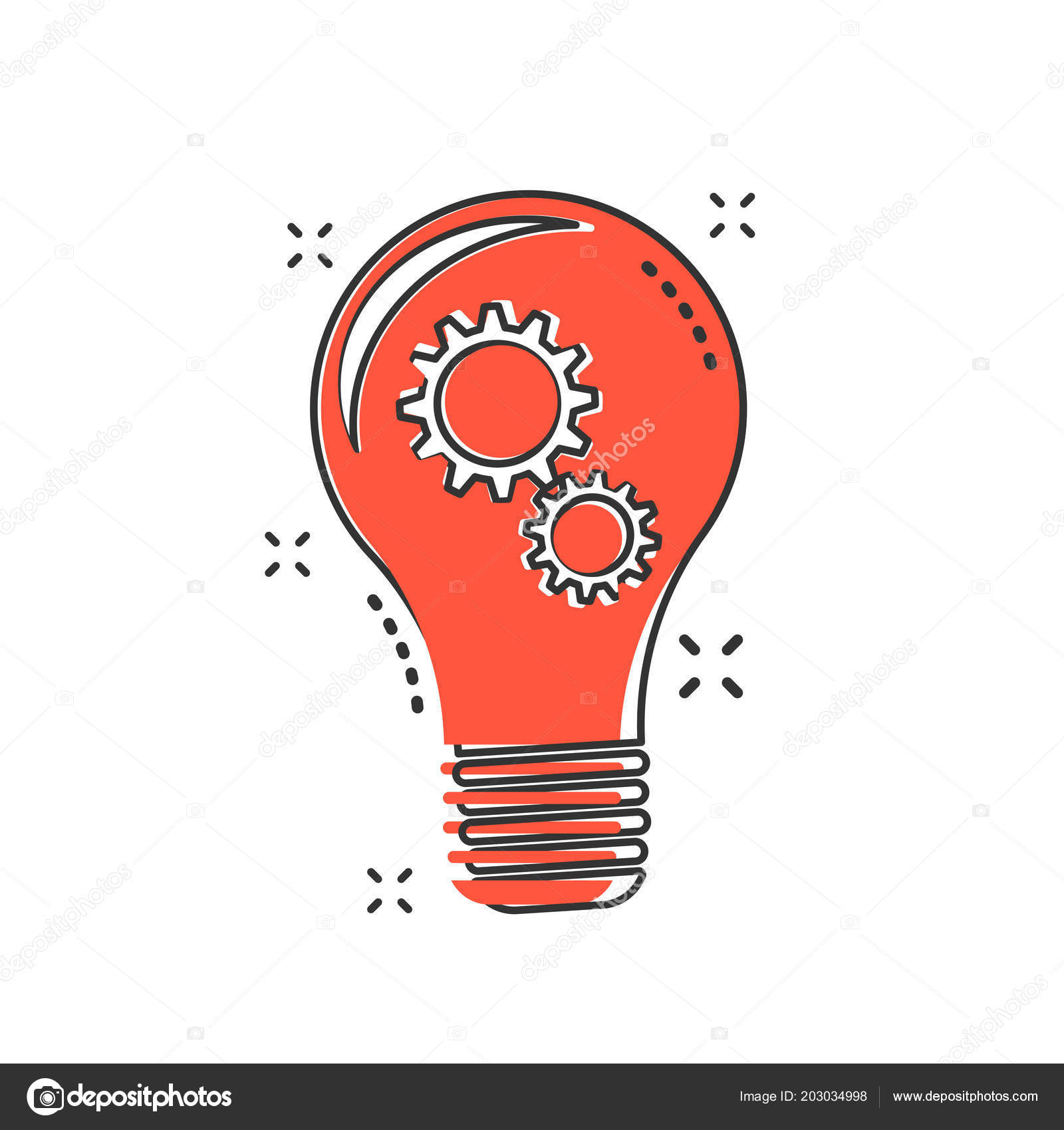Cartoon Light Bulb Gear Icon Comic Style Bulb Idea Illustration Stock Vector Image by ©sanek13744 #203034998 Cartoon Light Bulb Gear Icon Comic Style Bulb Idea Illustration Stock Vector Image by ©sanek13744 #203034998