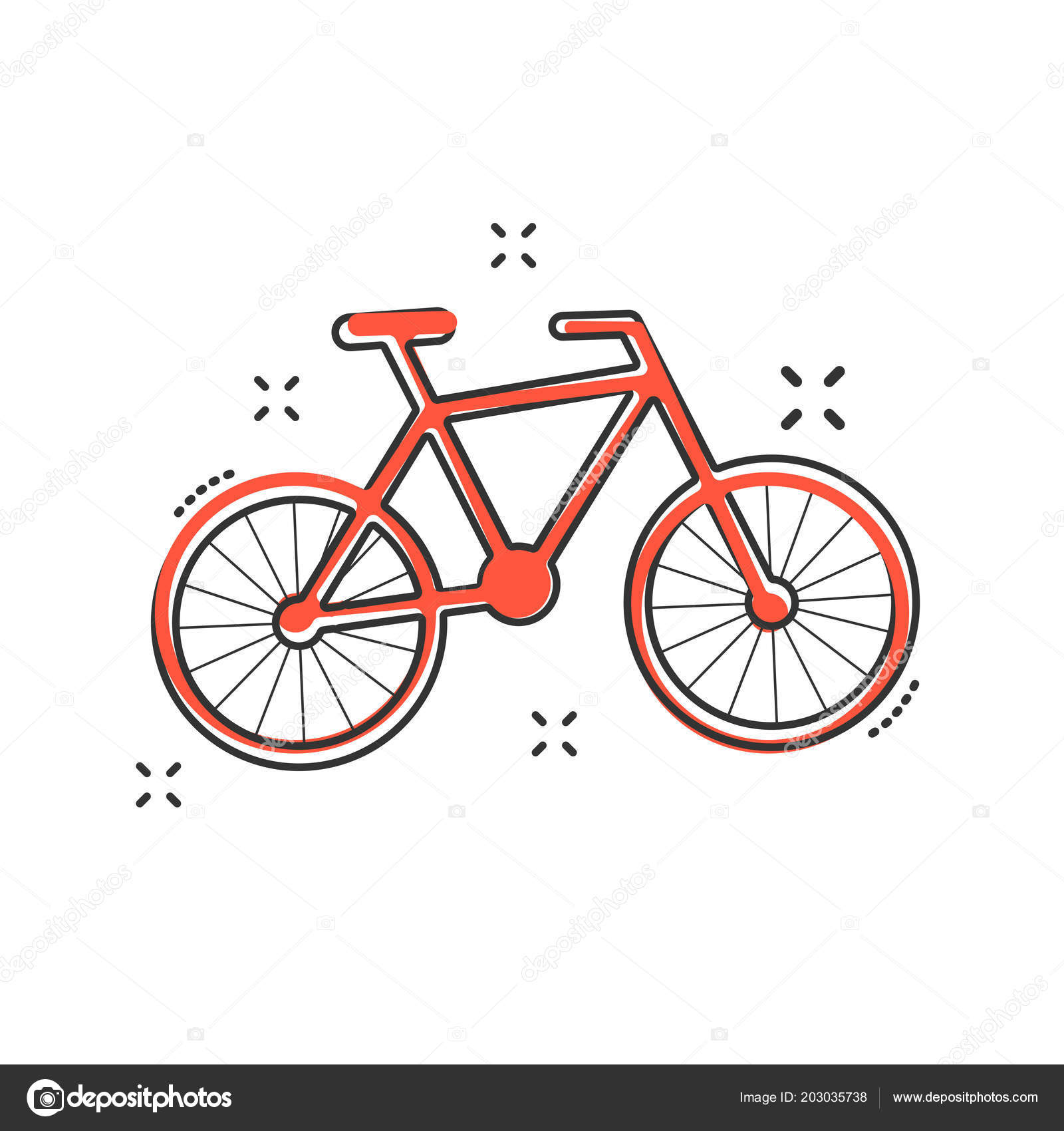 Cartoon Fahrrad Symbol Comic Stil Fahrrad Schild Abbildung