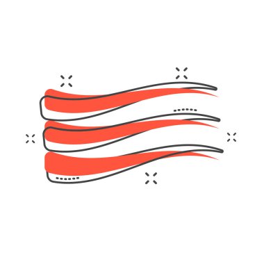 Çizgi roman tarzı çizgi film dalga simgesi. Akış işareti illüstrasyon piktogram. Dalga sıçrama iş kavramı.