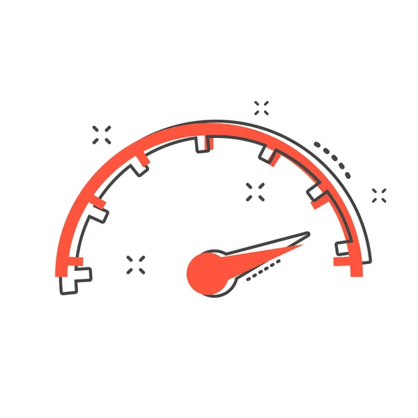 Cartoon Max Speed Icon Comic Style Speedometer Sign Illustration Pictogram — Stock Vector
