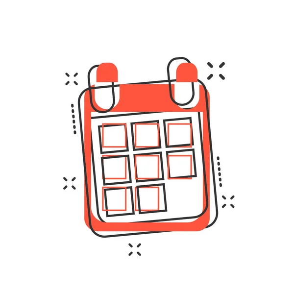 Vektor Cartoon Kalender Symbol Comic Stil Kalenderzeichen Illustration Piktogramm Agenda — Stockvektor