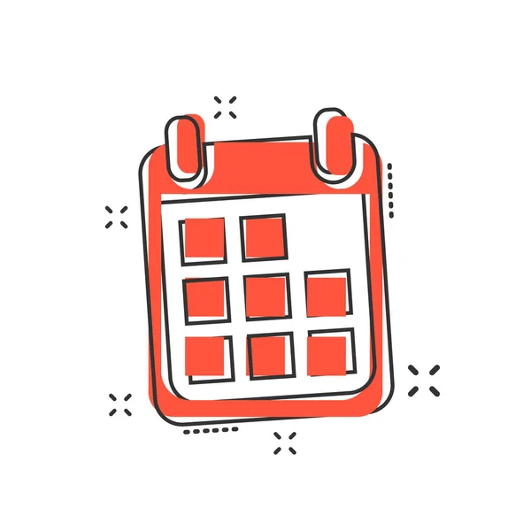 Vektor Cartoon Kalender Symbol Comic Stil Kalenderzeichen Illustration Piktogramm Agenda — Stockvektor