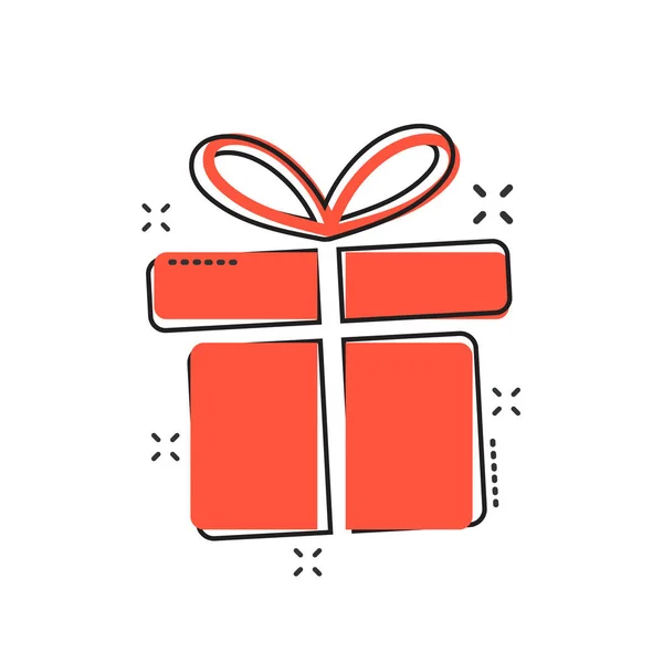 コミックスタイルのギフトボックスアイコン 現在のパッケージベクトル漫画病気 ストックベクター C Sanek