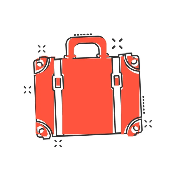 Vector Cartoon Koffer Ikone Comic Stil Fall Für Tourismus Reise — Stockvektor