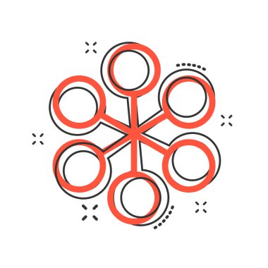 Vektör karikatür yapı diyagramı simgesi çizgi roman tarzında. Çizelge organizasyonu resim çizelgesi. Yapı işi sıçrama etkisi kavramı.