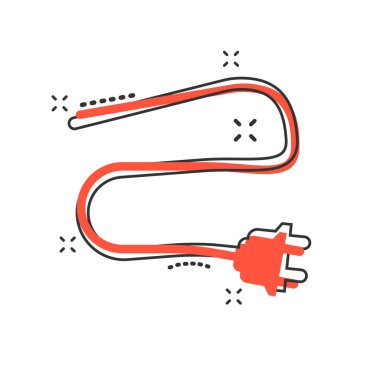 Vektör karikatür karikatür elektrik dolgu simgesi. Güç dolgusu resimli resim çizimi. Elektrik kablo işi sıçrama etkisi konsepti.