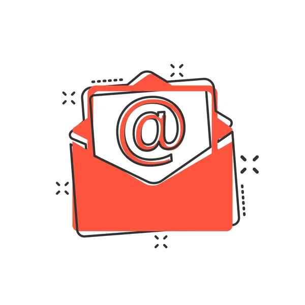 Ikona Vektorové Kreslené Pošty Komiksovém Stylu Mailová Značka Ilustrační Piktogram — Stockový vektor