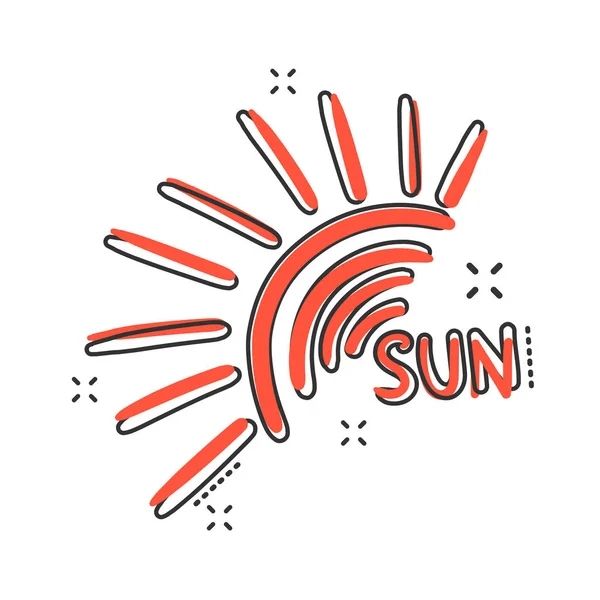 Vektor Handritad Sol Ikon Komisk Stil Symbolen För Sommarskylt Sun — Stock vektor