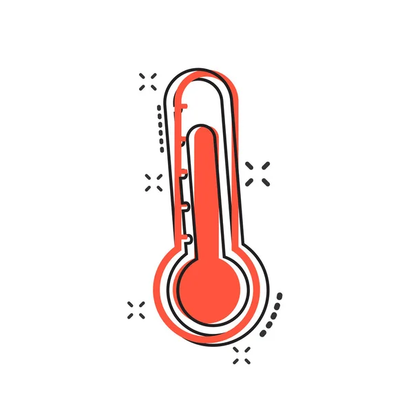 Vector Thermometer Icon Comic Style Goal Sign Illustration Pictogram Thermometer — Stock Vector