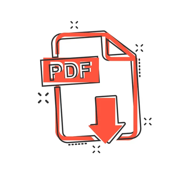 Vector Tecknad Pdf Ladda Ner Ikonen Komisk Stil Pdf Format — Stock vektor