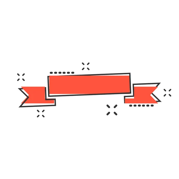 Badge Dessin Animé Vectoriel Avec Icône Ruban Dans Style Comique — Image vectorielle