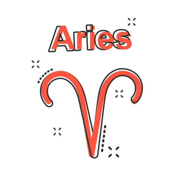 Desenhos Animados Vetoriais Aries Ícone Zodíaco Estilo Cômico Astrologia Signo — Vetor de Stock