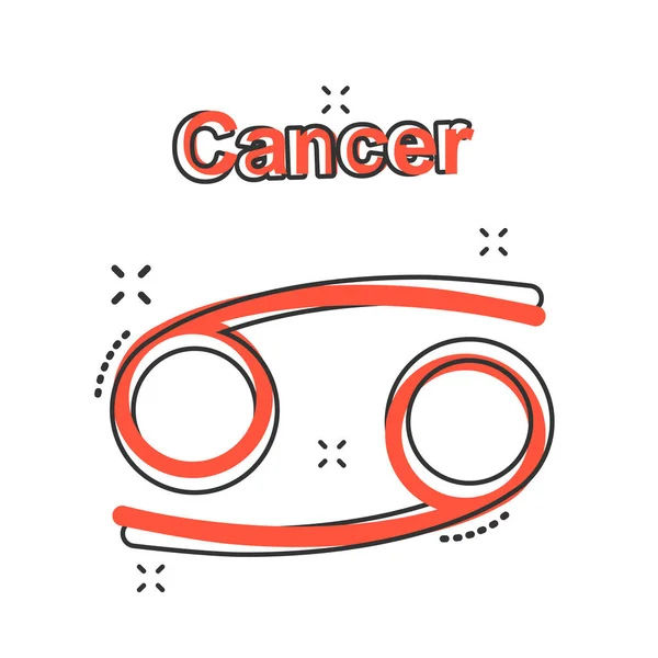 Ikon Zodiak Kanker Vektor Dalam Gaya Komik Ilustrasi Tanda Astrologi - Stok Vektor