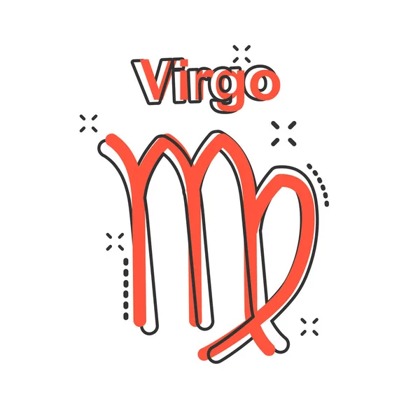 만화바이고 황도대 아이콘 Virgo Zodiac Icon 점성술에는 문자가 새겨져 처녀자리 — 스톡 벡터