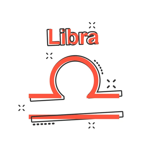 Vettoriale Icona Zodiacale Libra Del Fumetto Stile Comico Pittogramma Illustrazione — Vettoriale Stock