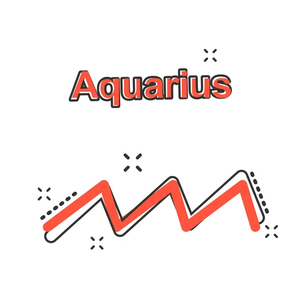 Vector Cartoon Aquarius Zodiac Icon Comic Style Astrology Sign Illustration — Stock Vector