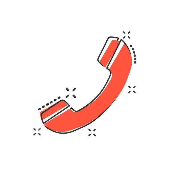 Vector Tecknad Telefon Ikon Komisk Stil Kontakt Service Skylt Illustration — Stock vektor