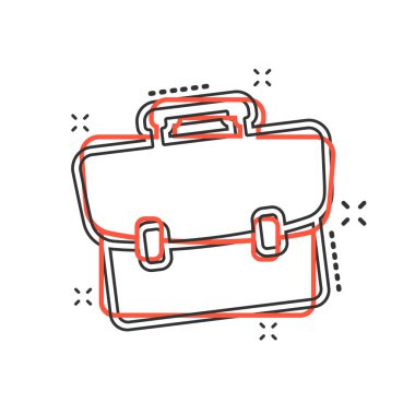 Vector çizgi film bavul ikonu. Bavul tabela resimli resim. Diplomat davası iş sıçrama etkisi kavramı.