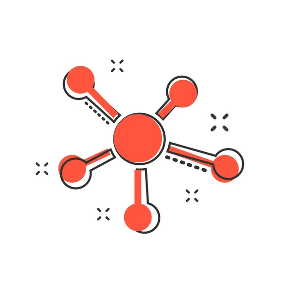 Векторна Мультиплікаційна Соціальна Мережа Молекула Піктограма Dna Комічному Стилі Піктограма — стоковий вектор
