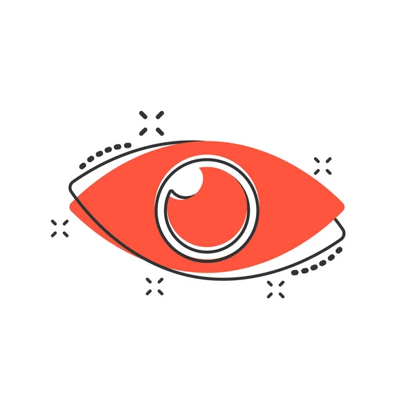 Векторная Икона Карикатурных Глаз Комическом Стиле Иллюстрация Пиктограммы Глазного Яблока — стоковый вектор