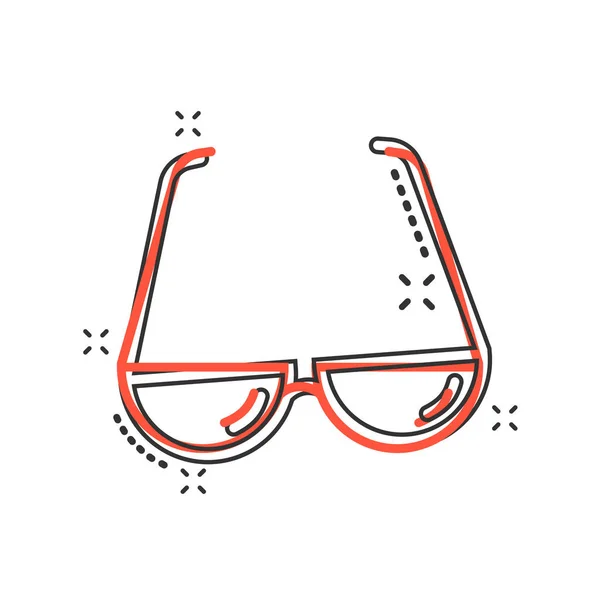 Vector Icône Lunettes Soleil Dessin Animé Dans Style Comique Pictogramme — Image vectorielle